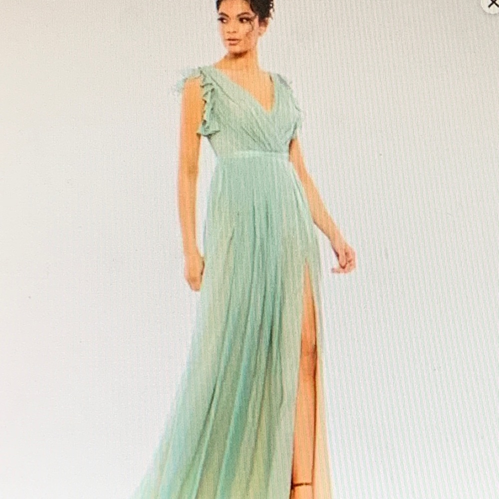 Mac Duggal Mint Green Maxi Dress